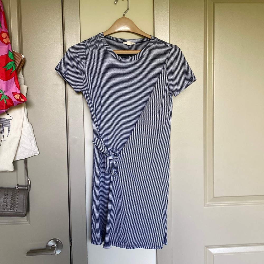 Striped wrap style dress